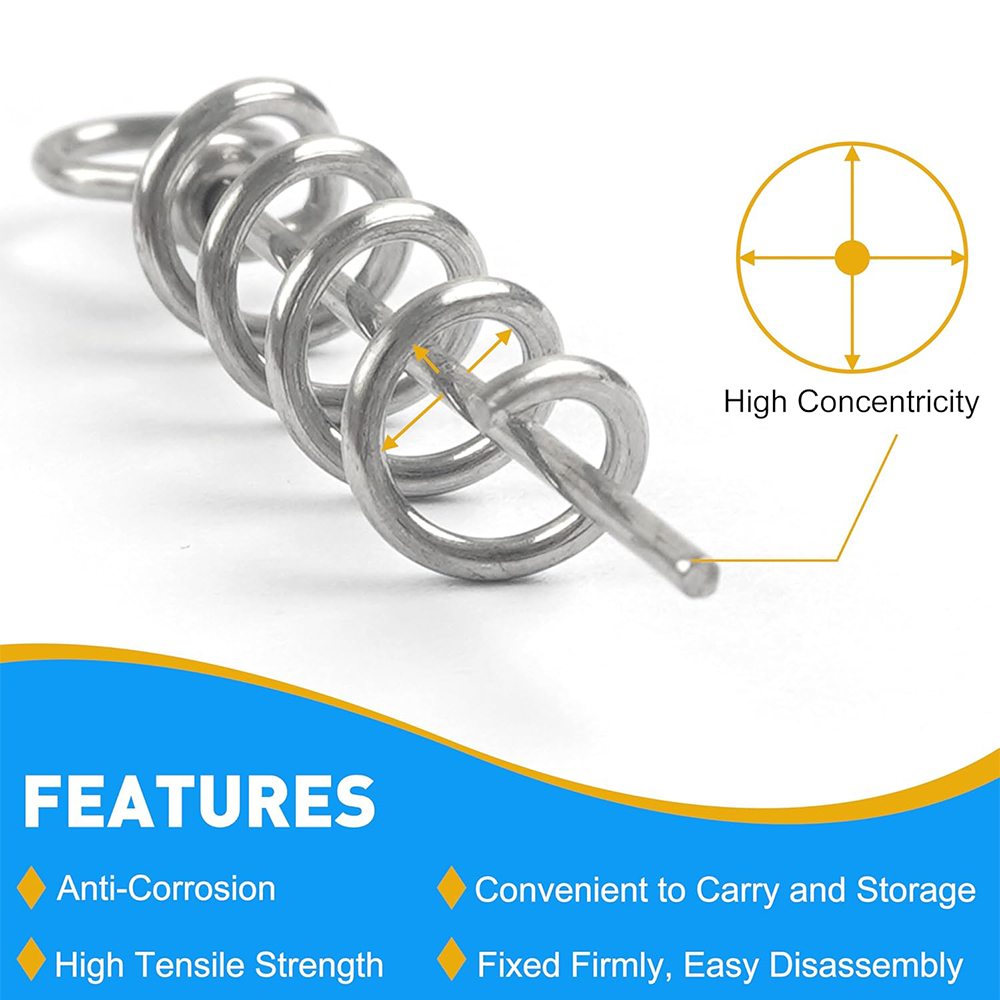 50Pcs Spring Twist Lock Fishin - огляд і ціна Fishing Hook Stainless Steel