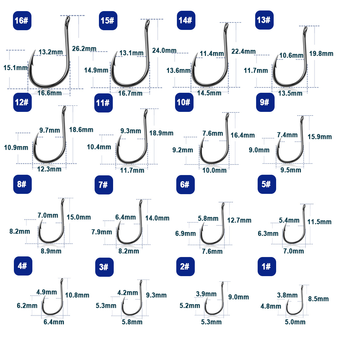 9KM Iseama Fishing Hooks 50~20 - огляд і ціна Fishing Hook Offset