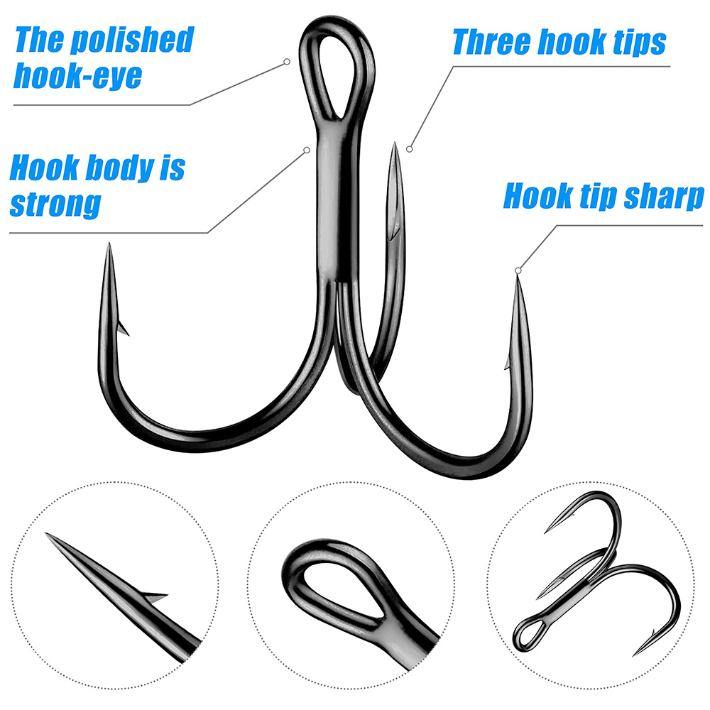 Huge Treble Hooks 4X Strong 1# - огляд і ціна Fishing Hook Offset