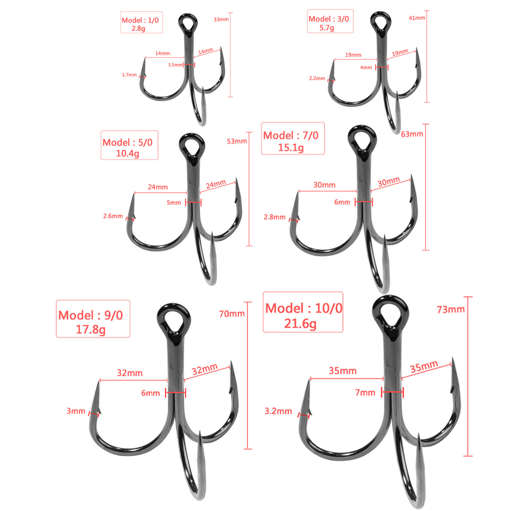 Huge Treble Hooks 4X Strong 1# - огляд і ціна Fishing Hook Offset